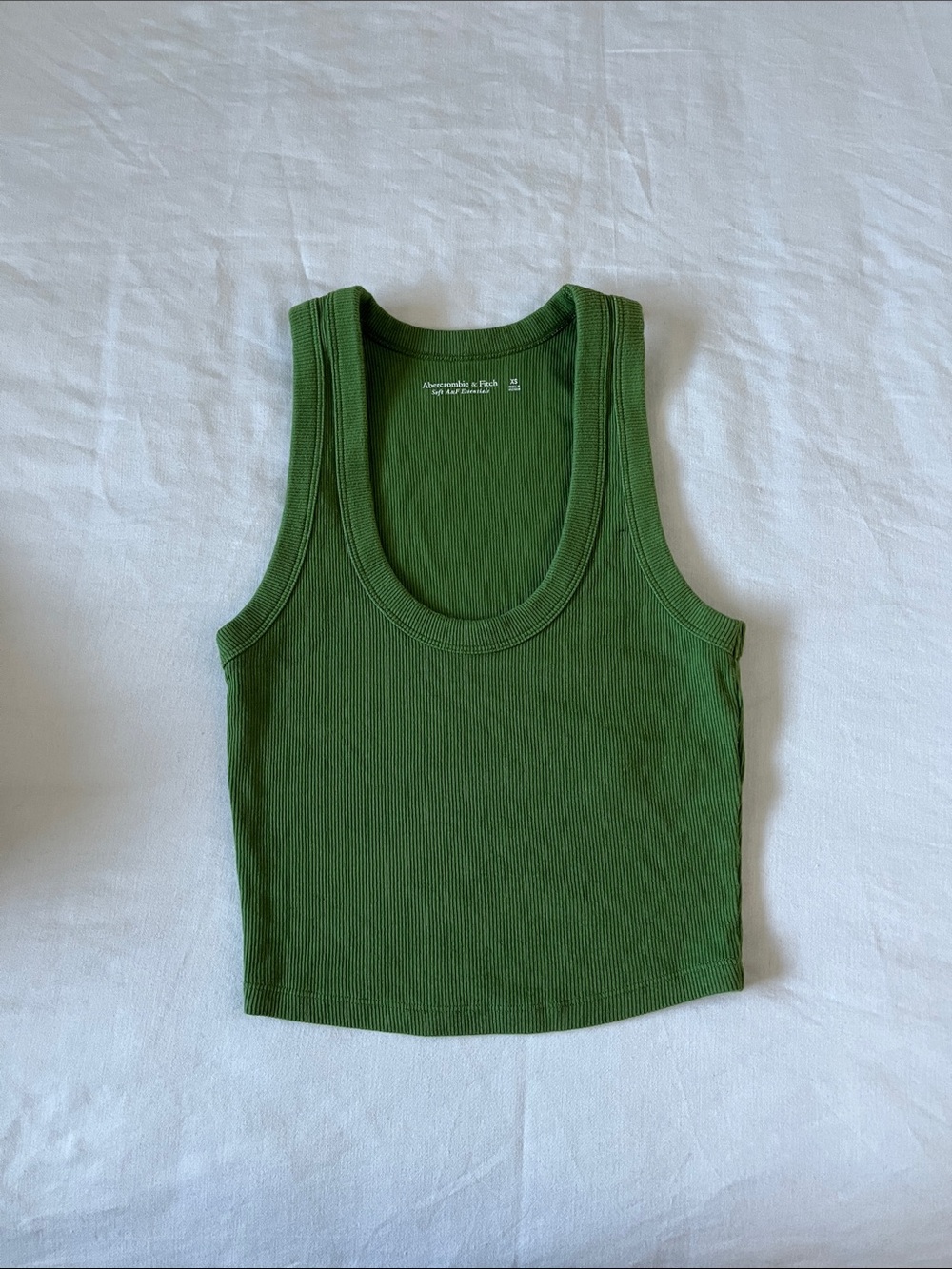 Abercrombie & Fitch Chartreuse Olive Grass Green Cotton Tank Top